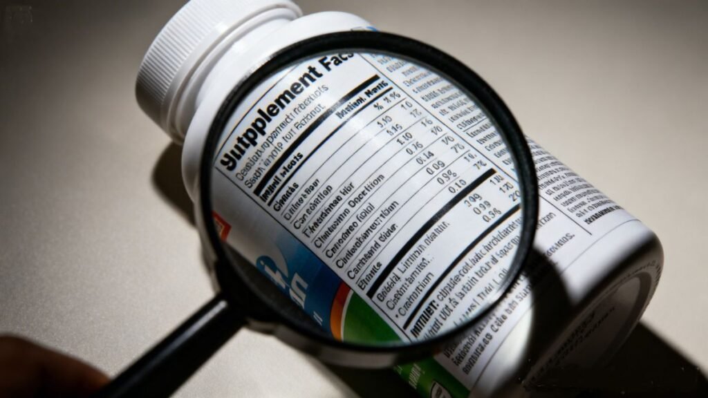 Detalhes de rótulo de suplemento